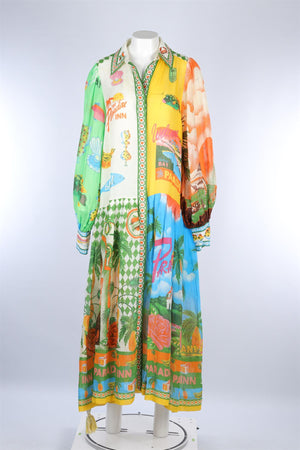 ALEMAIS MULTI RAMIE MAXI DRESS AU 10 UK 10