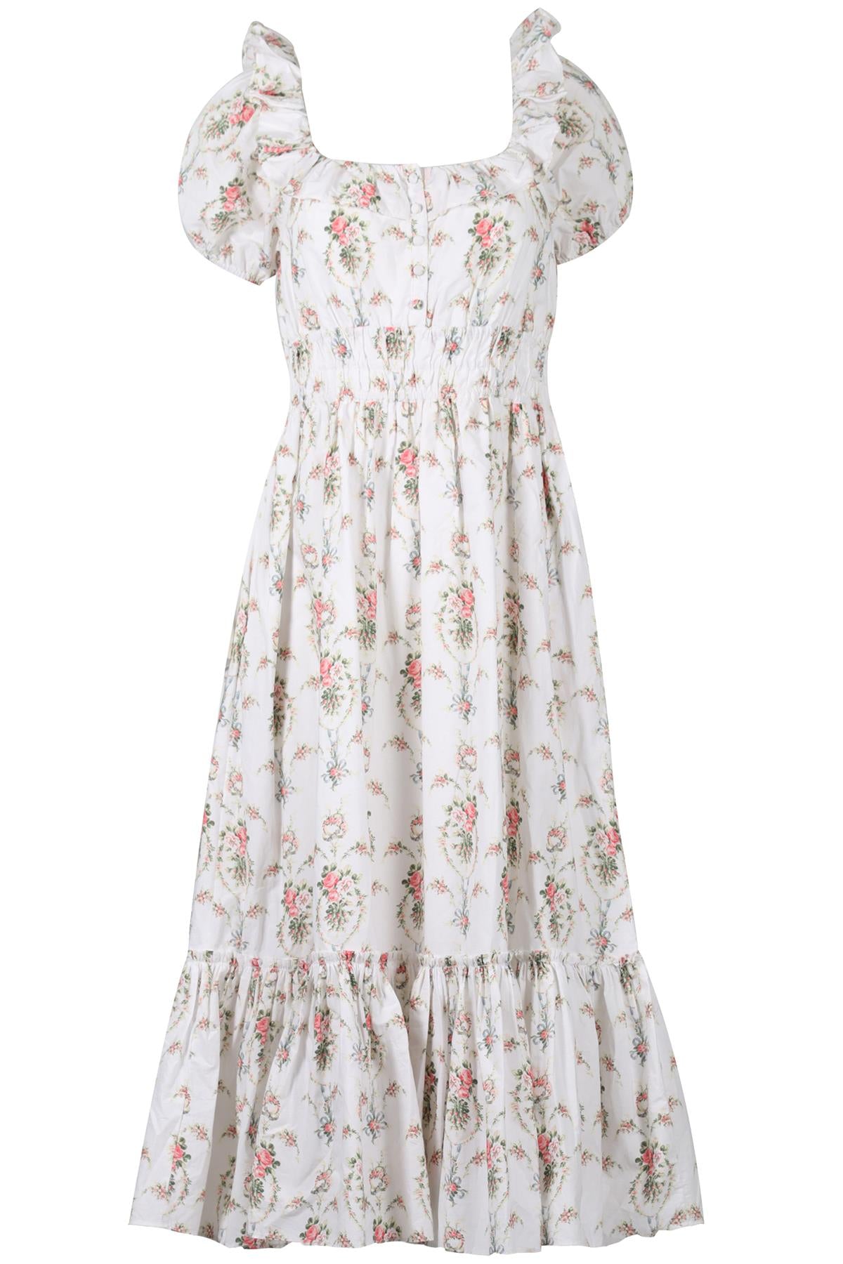 LOVESHACKFANCY MULTI COTTON MIDI DRESS SMALL