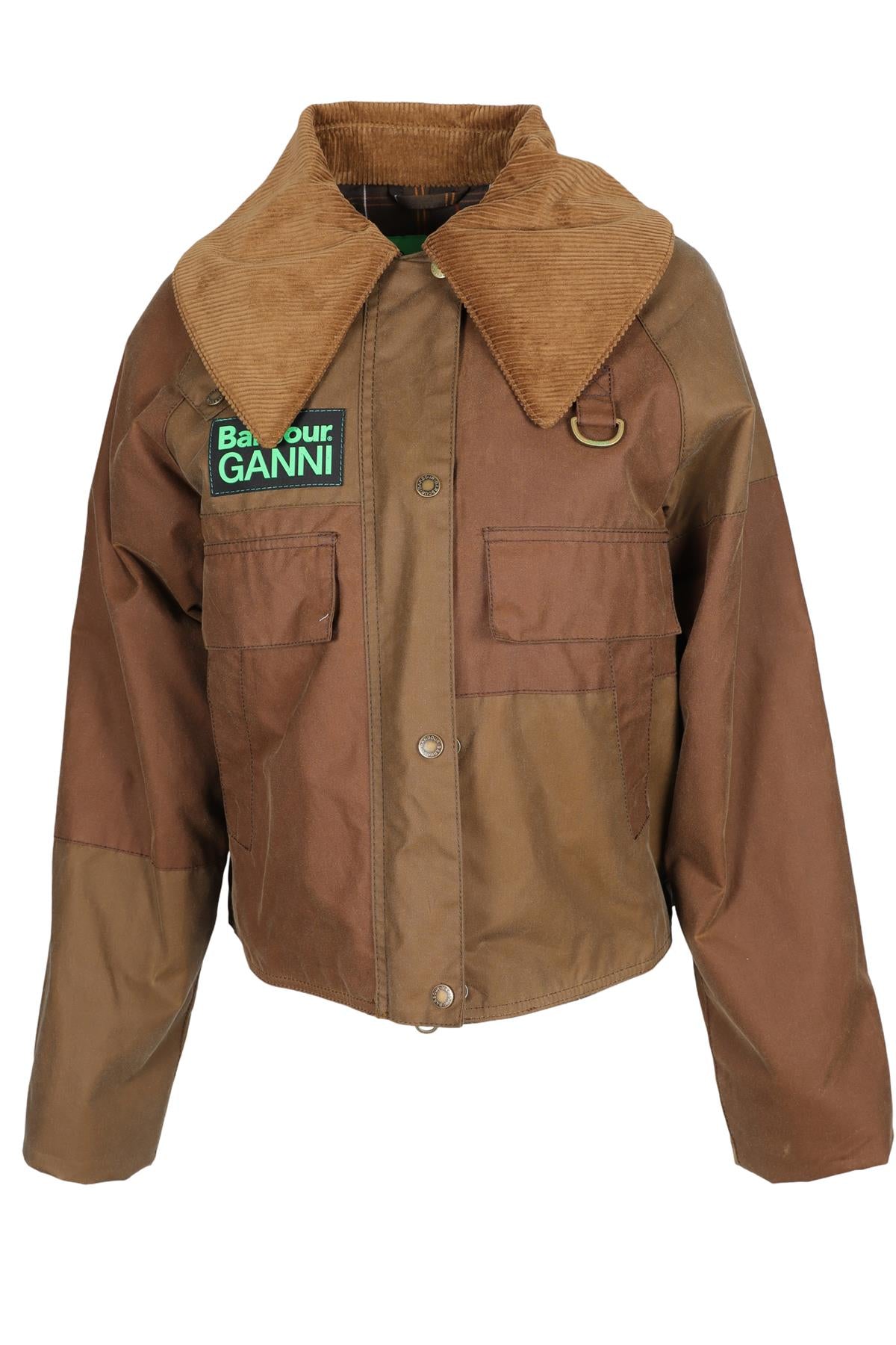 GANNI + BARBOUR BROWN COTTON JACKET UK 6 US 2
