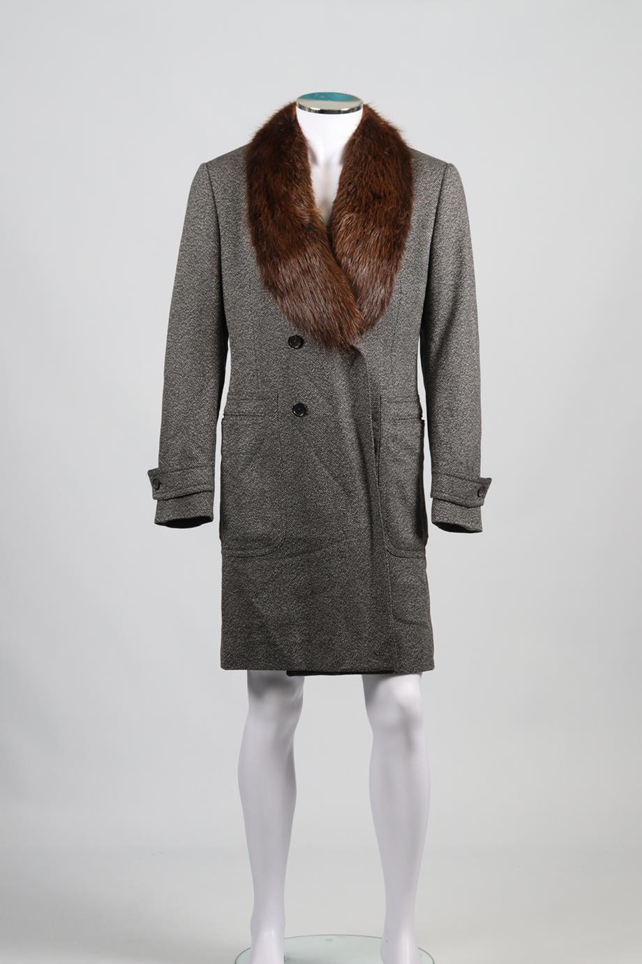 GUCCI MEN'S FUR AND WOOL BLEND COAT IT 48 UK/US CHEST 38