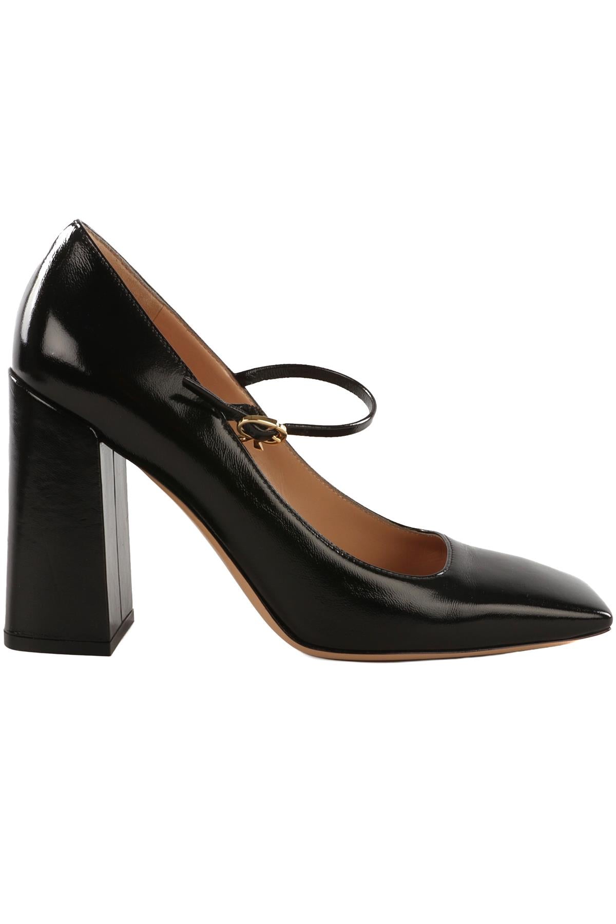 GIANVITO ROSSI BLACK LEATHER PUMPS EU 39 UK 6