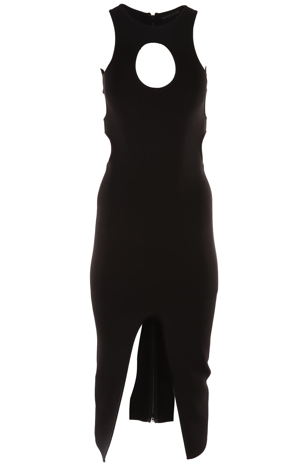 DAVID KOMA BLACK KNIT MAXI DRESS SMALL