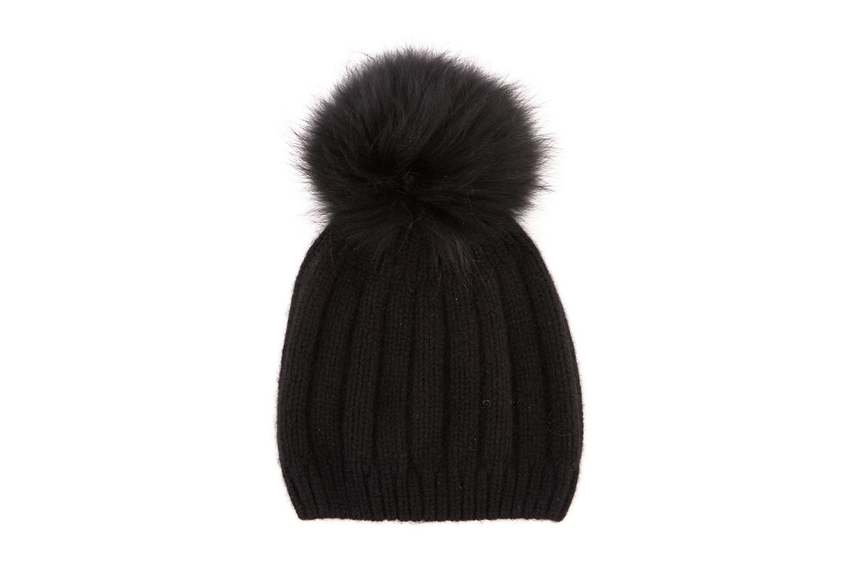 JOSEPH BLACK CASHMERE BEANIE ONE SIZE