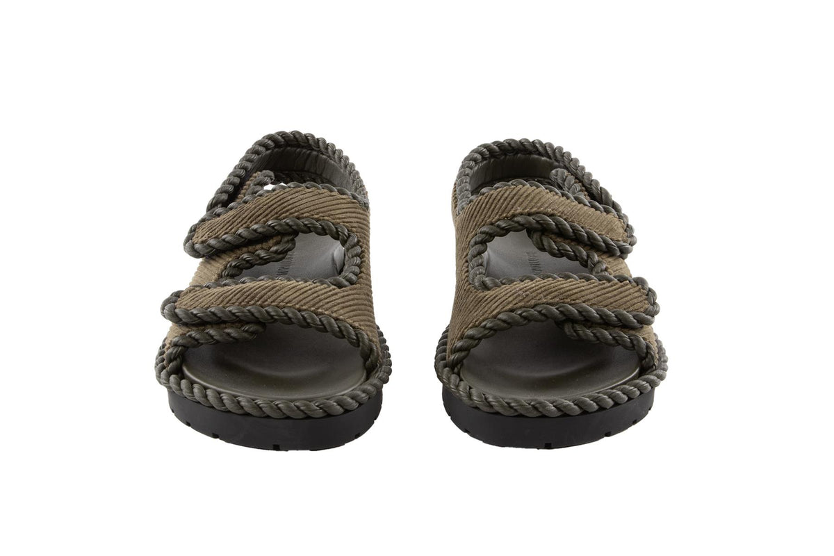 BOTTEGA VENETA GREEN JACK CORDUROY SANDALS EU 38 UK 5 US 8