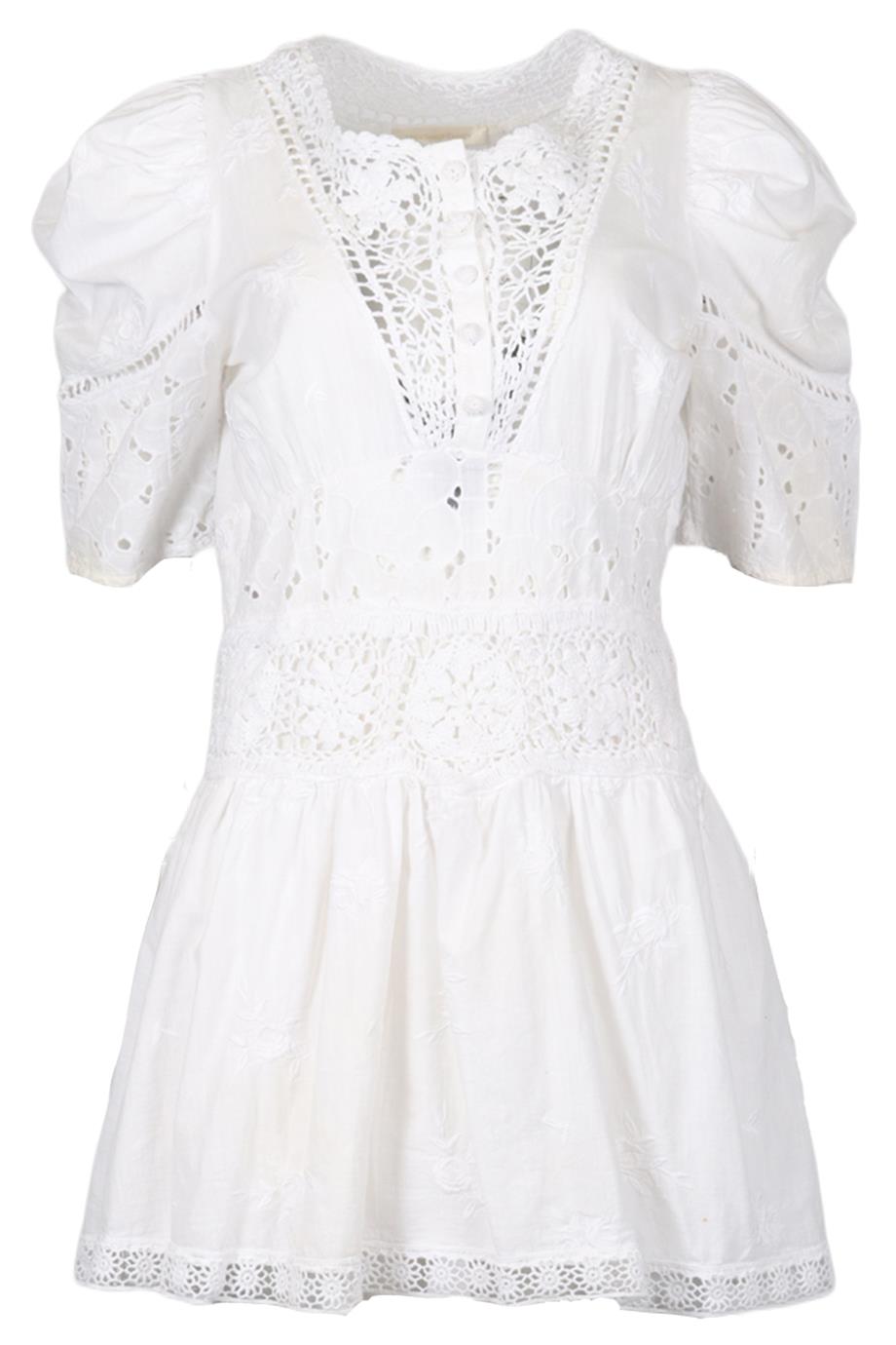 LOVESHACKFANCY COTTON MINI DRESS US 8 UK 12