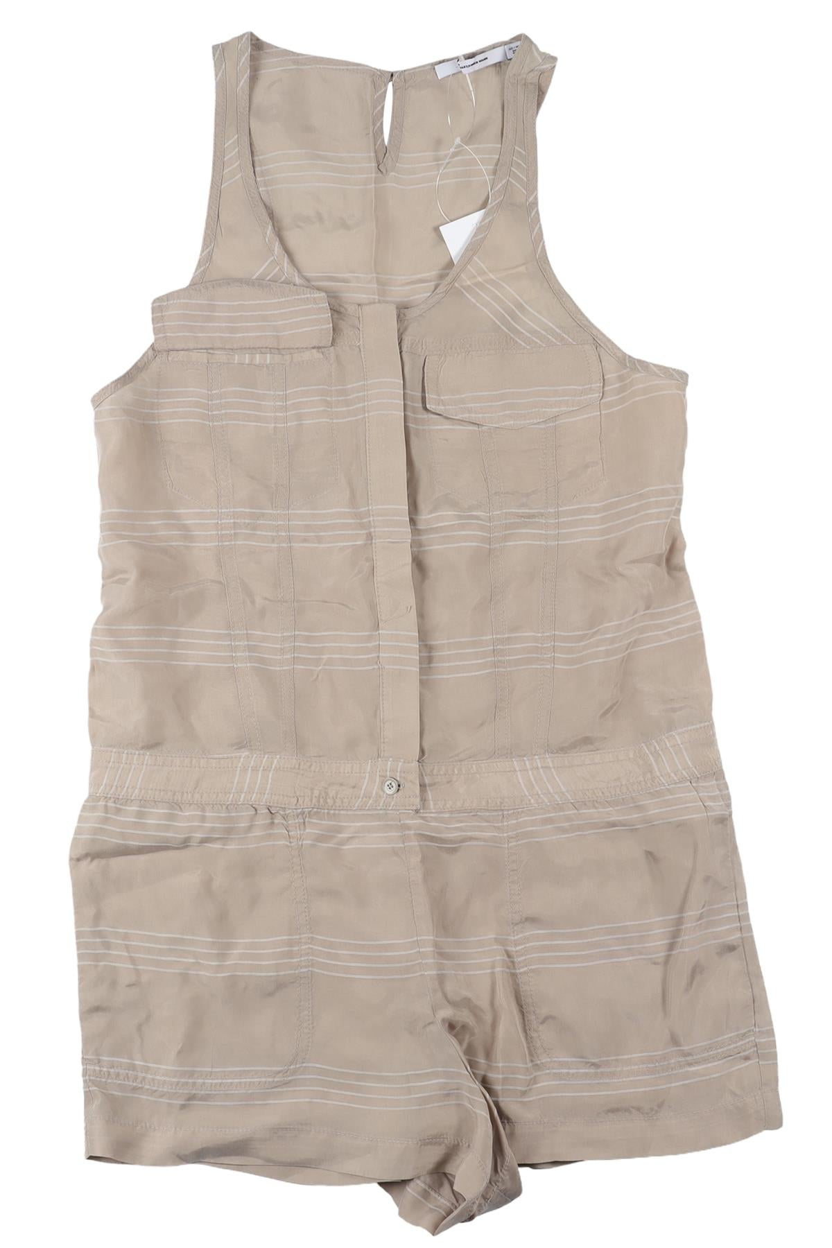 T BY ALEXANDER WANG TAUPE WOVEN PLAYSUIT XSMALL