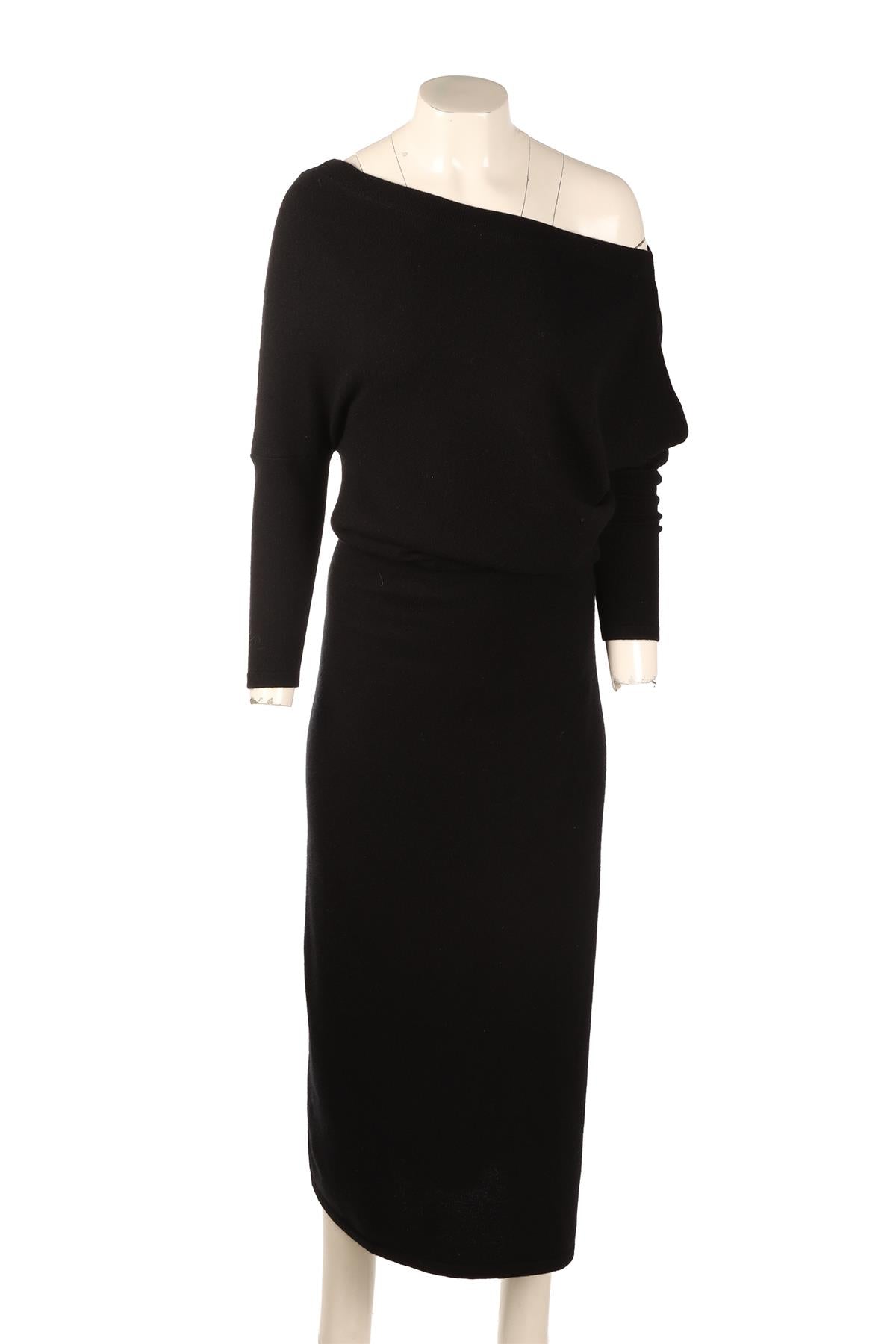 ALTUZARRA BLACK CASHMERE MAXI DRESS SMALL