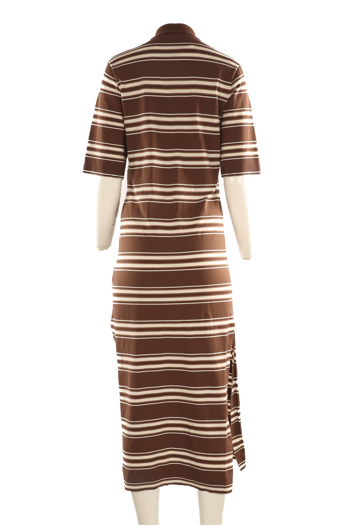 FAITHFULL THE BRAND BROWN COTTON MAXI DRESS AU 8 UK 8