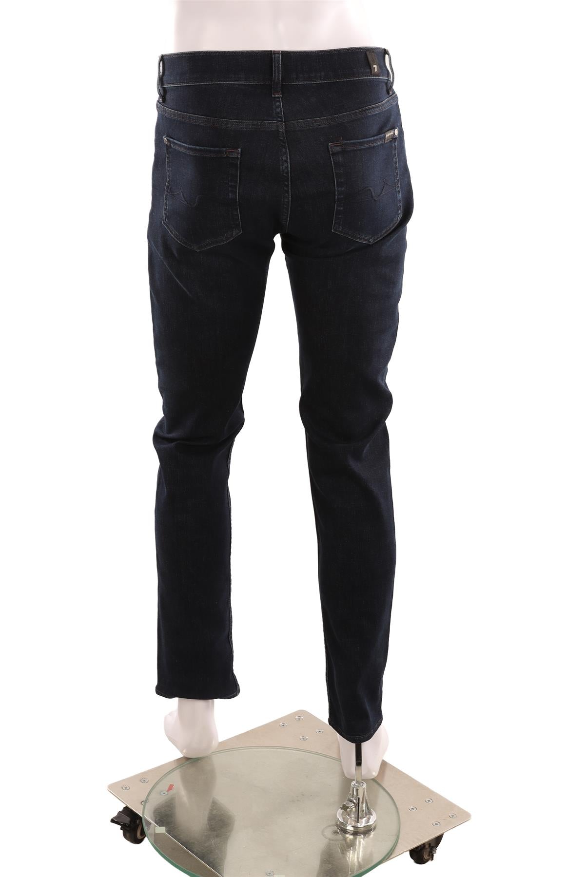 7 FOR ALL MANKIND BLUE TAPERED LEG JEANS