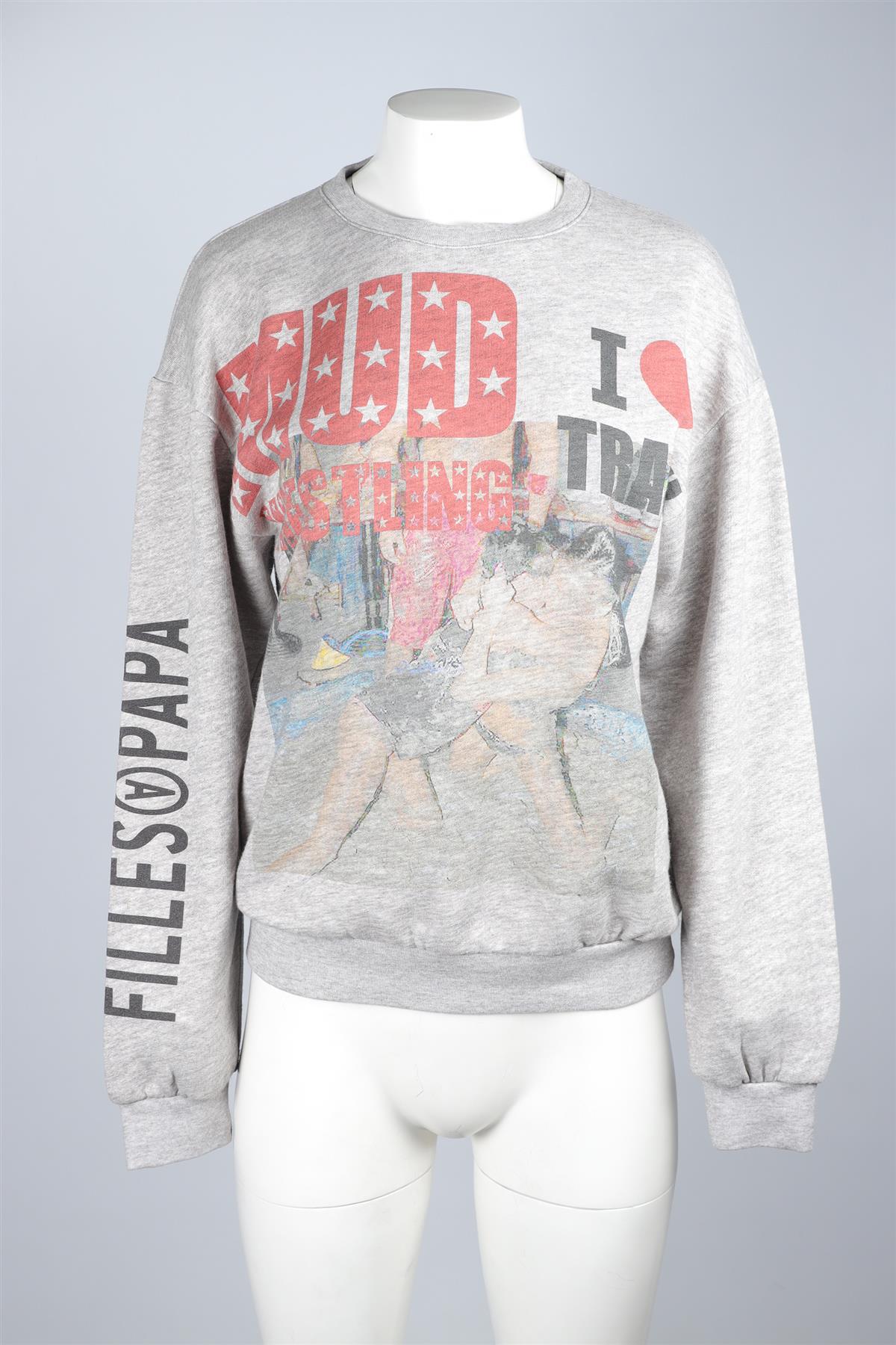 FILLES A PAPA GREY COTTON SWEATSHIRT UK 8