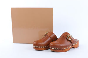 CHLOÉ BROWN LEATHER CLOGS EU 38 UK 5 US 8