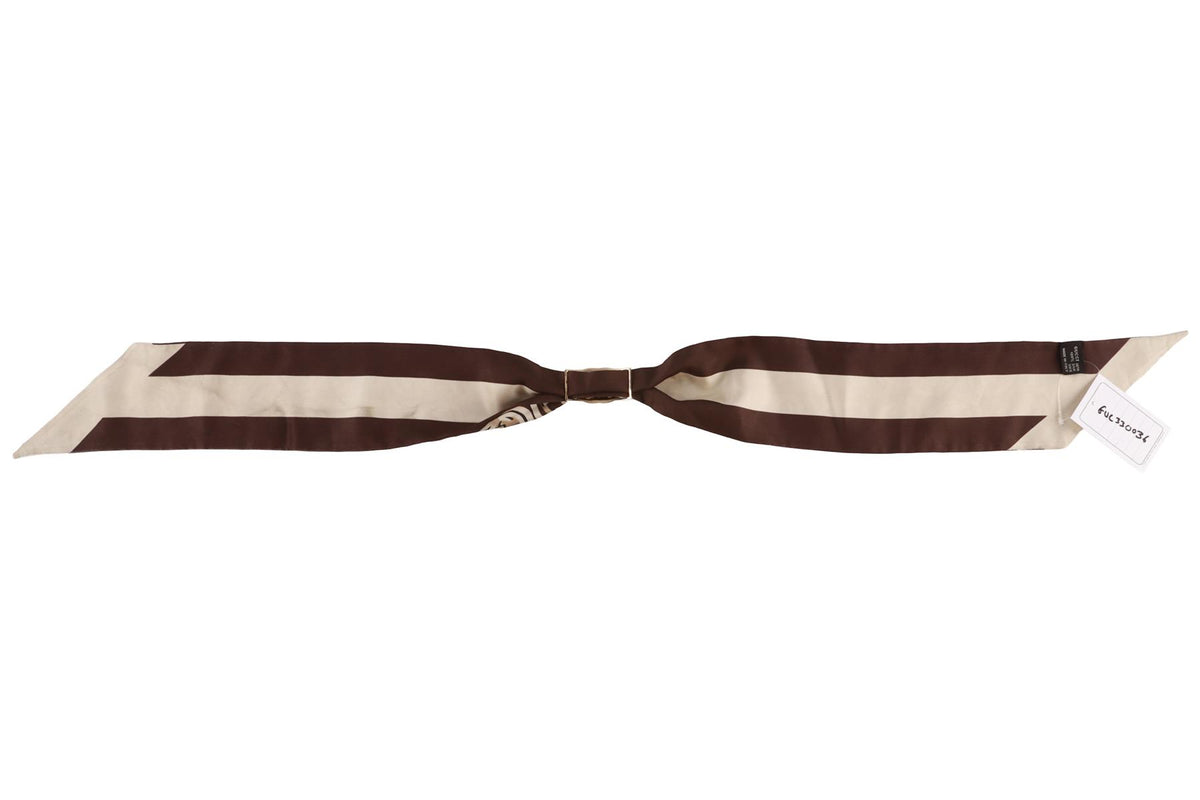 BROWN GG SILK SCARF