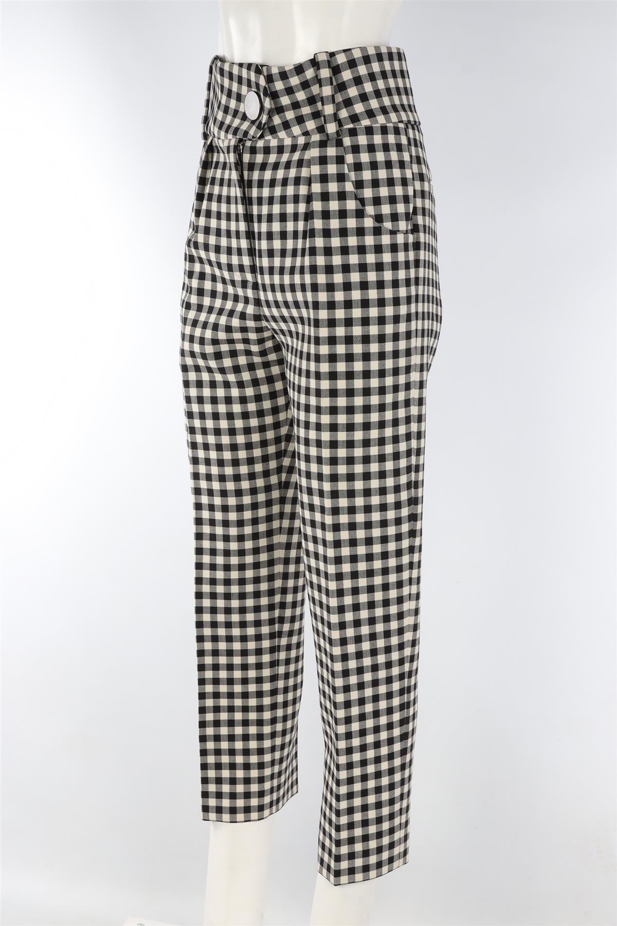 PETAR PETROV BLACK WOOL STRAIGHT LEG PANTS FR 36 UK 8
