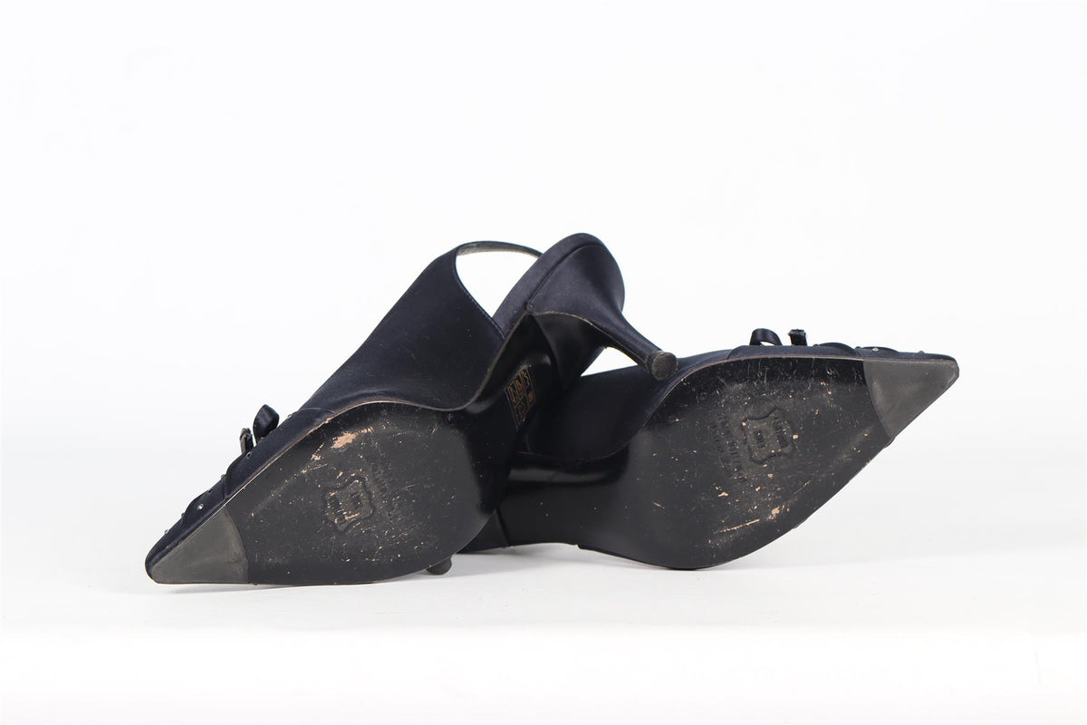 STUART WEITZMAN CRYSTAL AND SATIN SLINGBACK PUMPS EU 37 UK 4 US 7