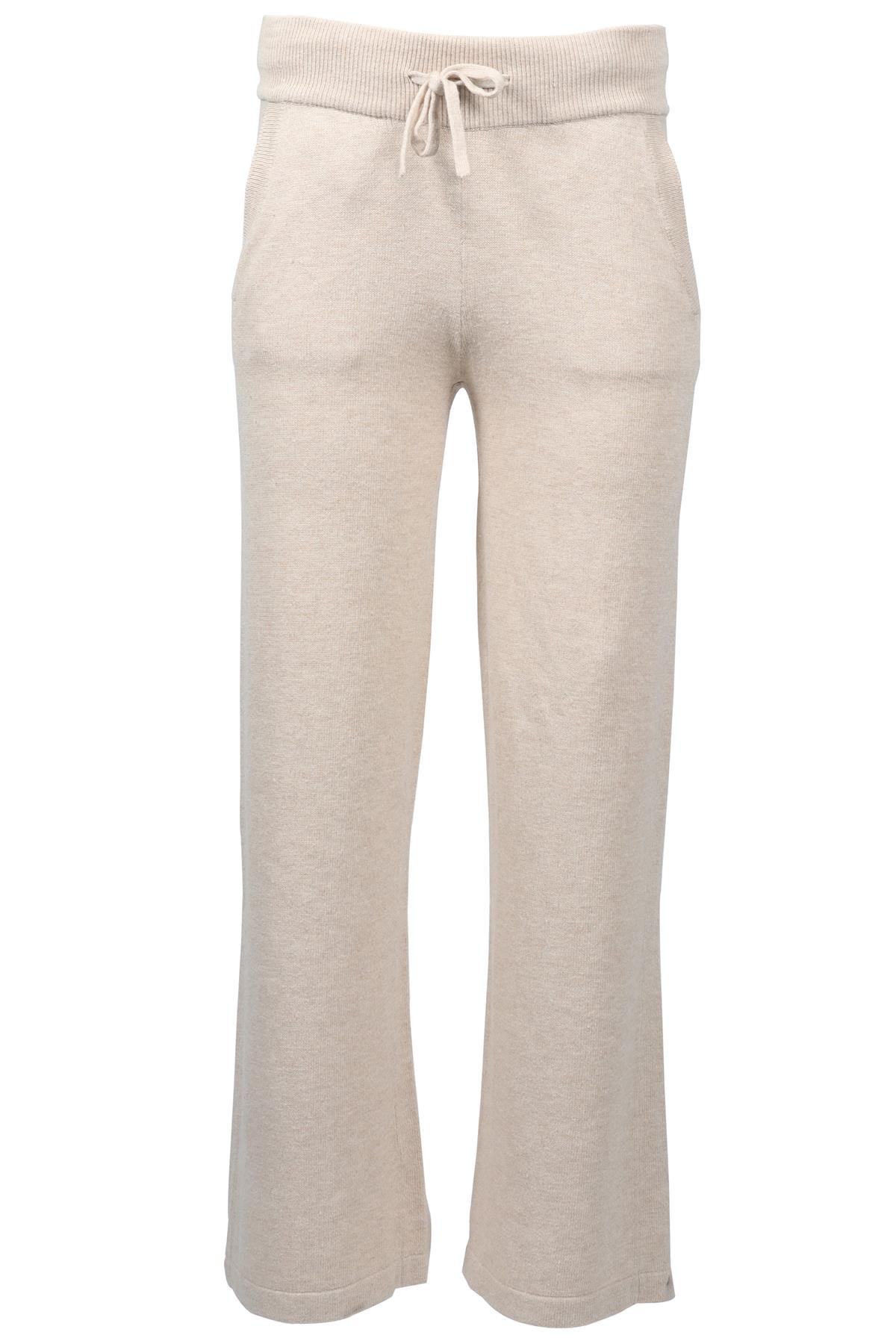 EBERJEY BEIGE COTTON WIDE LEG PANTS XSMALL