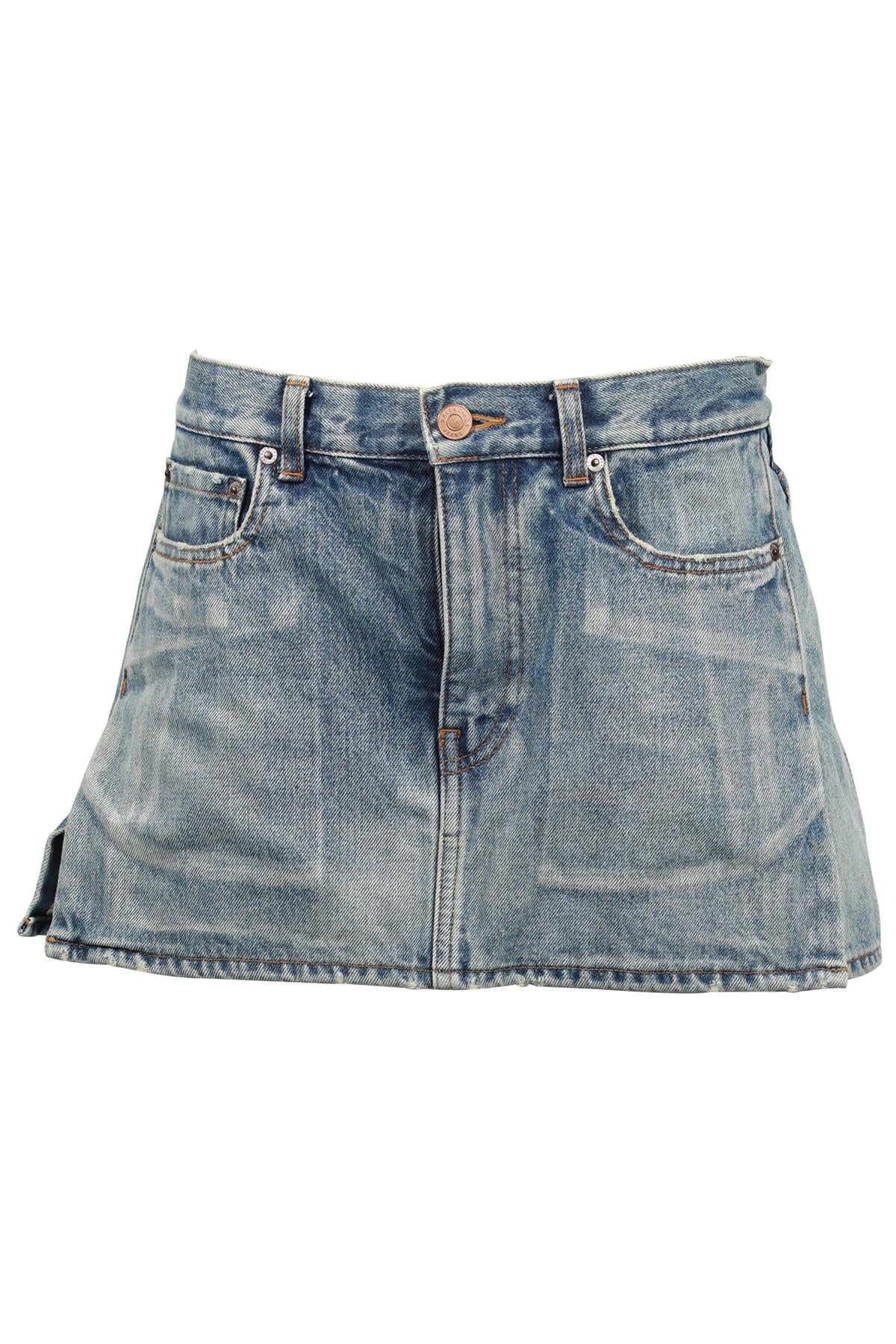 BALENCIAGA BLUE DENIM MINI SKIRT FR 38 UK 10