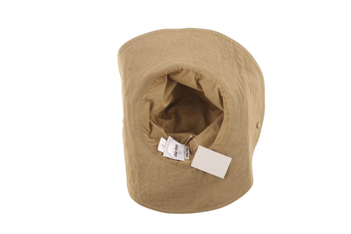 MIU MIU BEIGE COTTON HAT SMALL