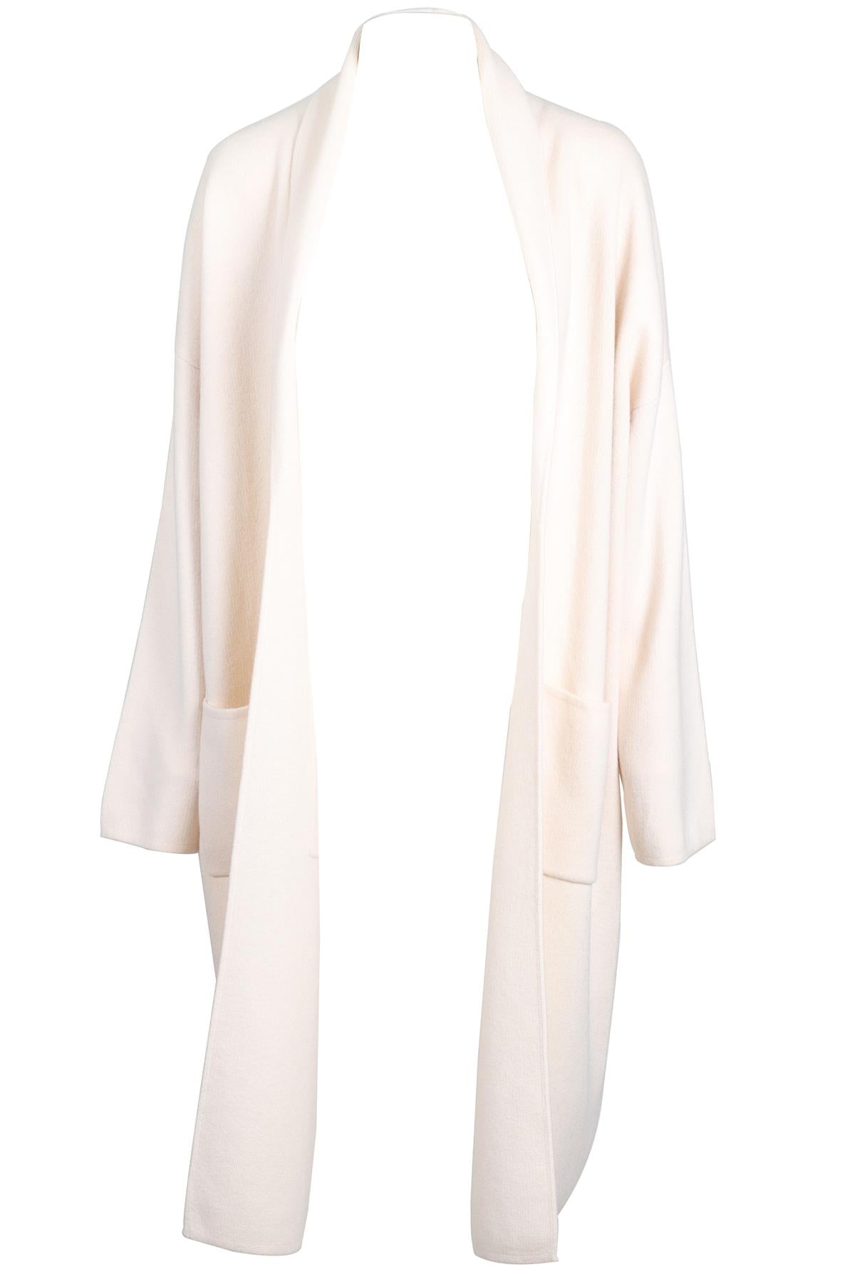 SABLYN CREAM CASHMERE AND WOOL BLEND CARDIGAN MEDIUM