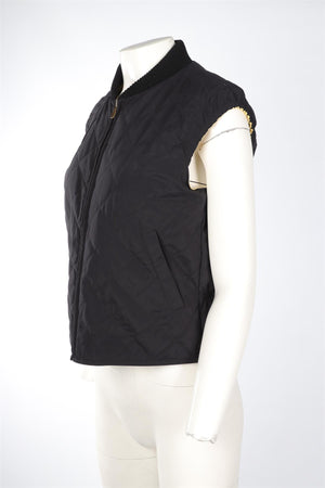 LORO PIANA BLACK VINTAGE SHELL GILET MEDIUM