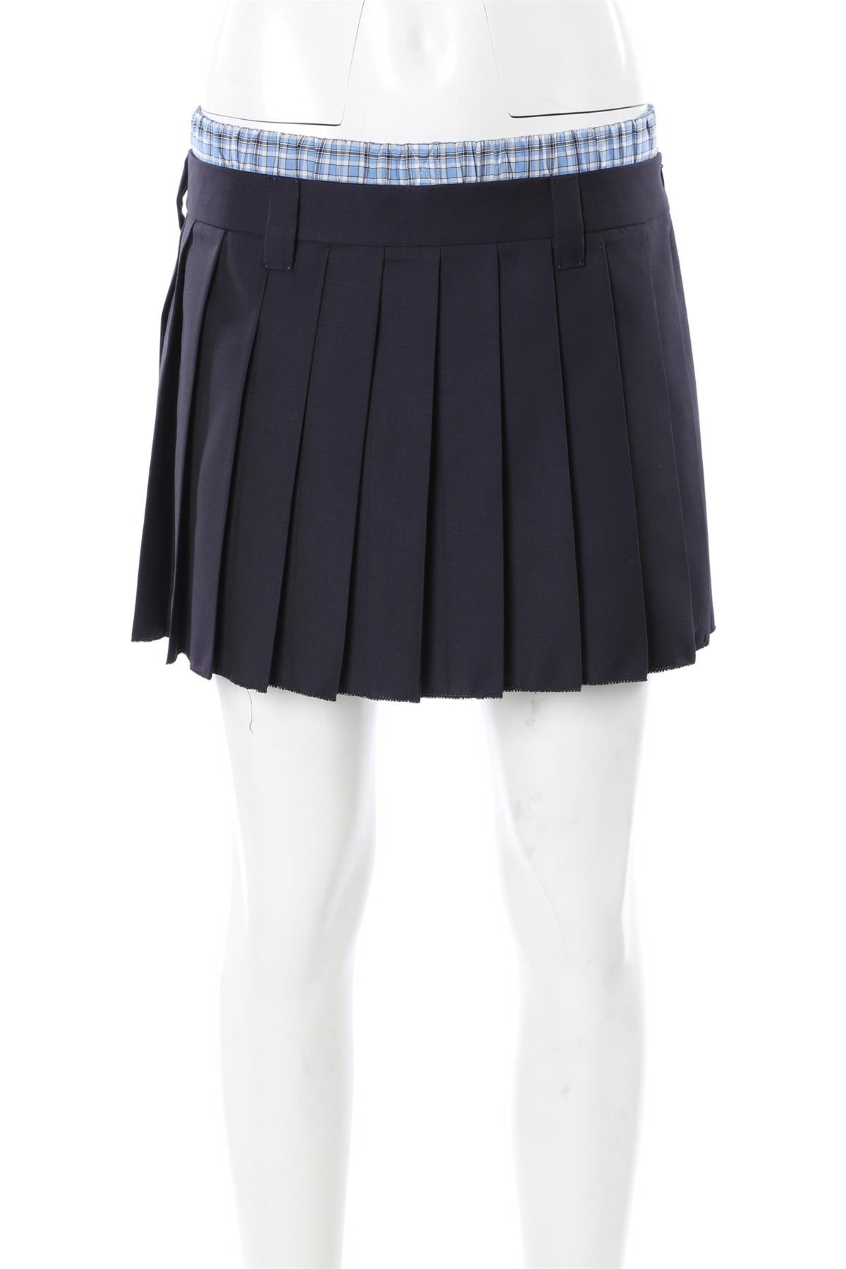 MIU MIU NAVY WOOL MINI SKIRT IT 40 UK 8