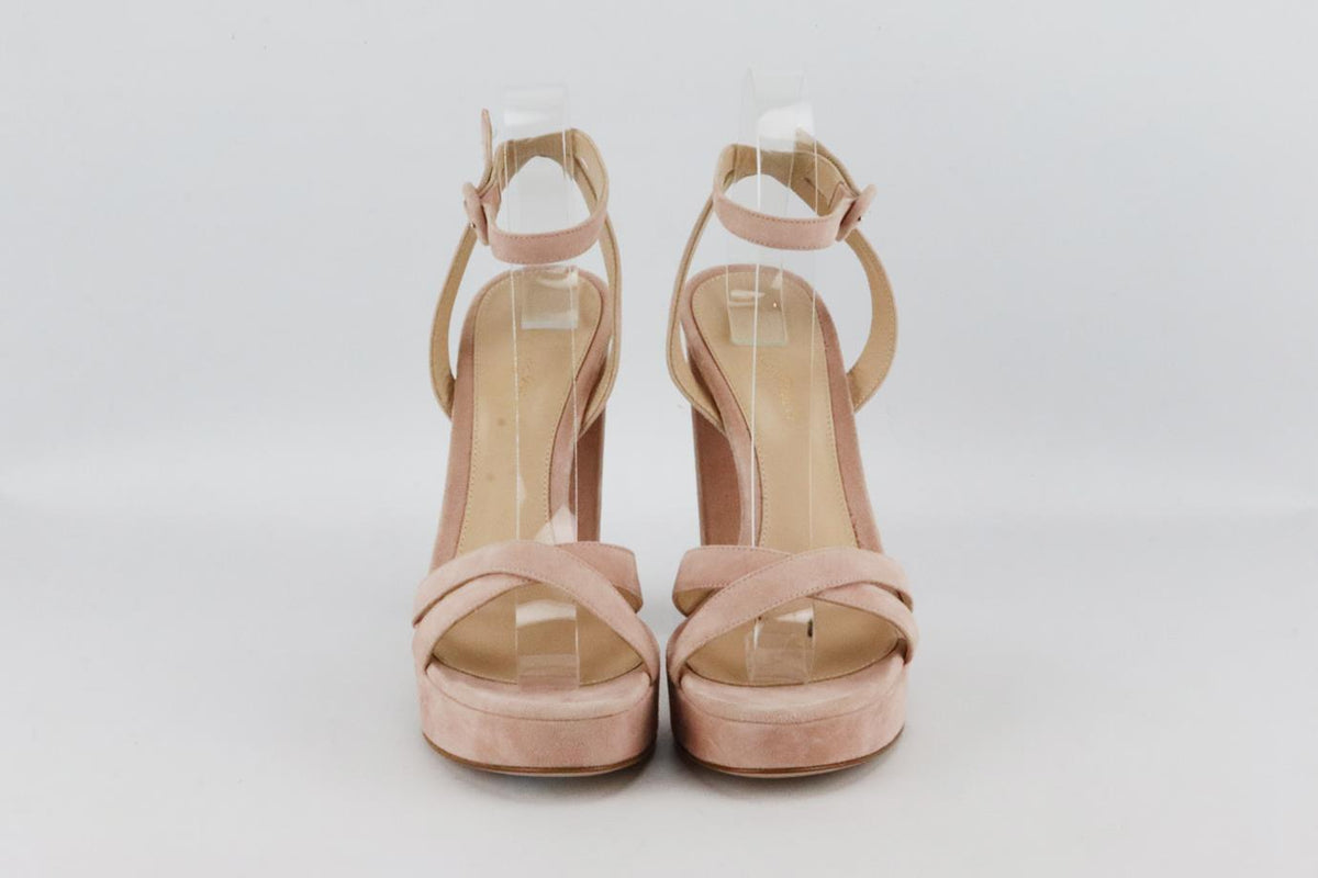 GIANVITO ROSSI SUEDE PLATFORM SANDALS EU 38 UK 5 US 8