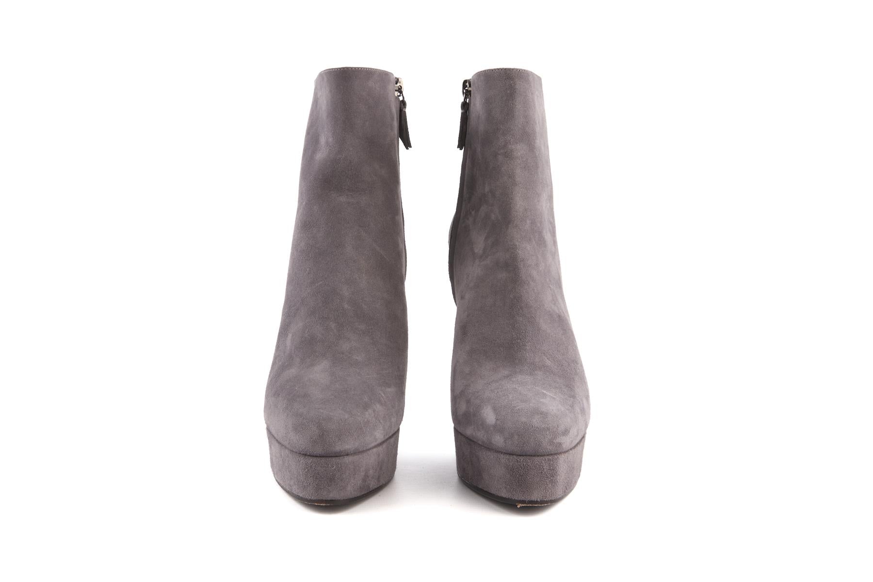 CASADEI GREY SUEDE ANKLE BOOTS EU 40 UK 7 US 10