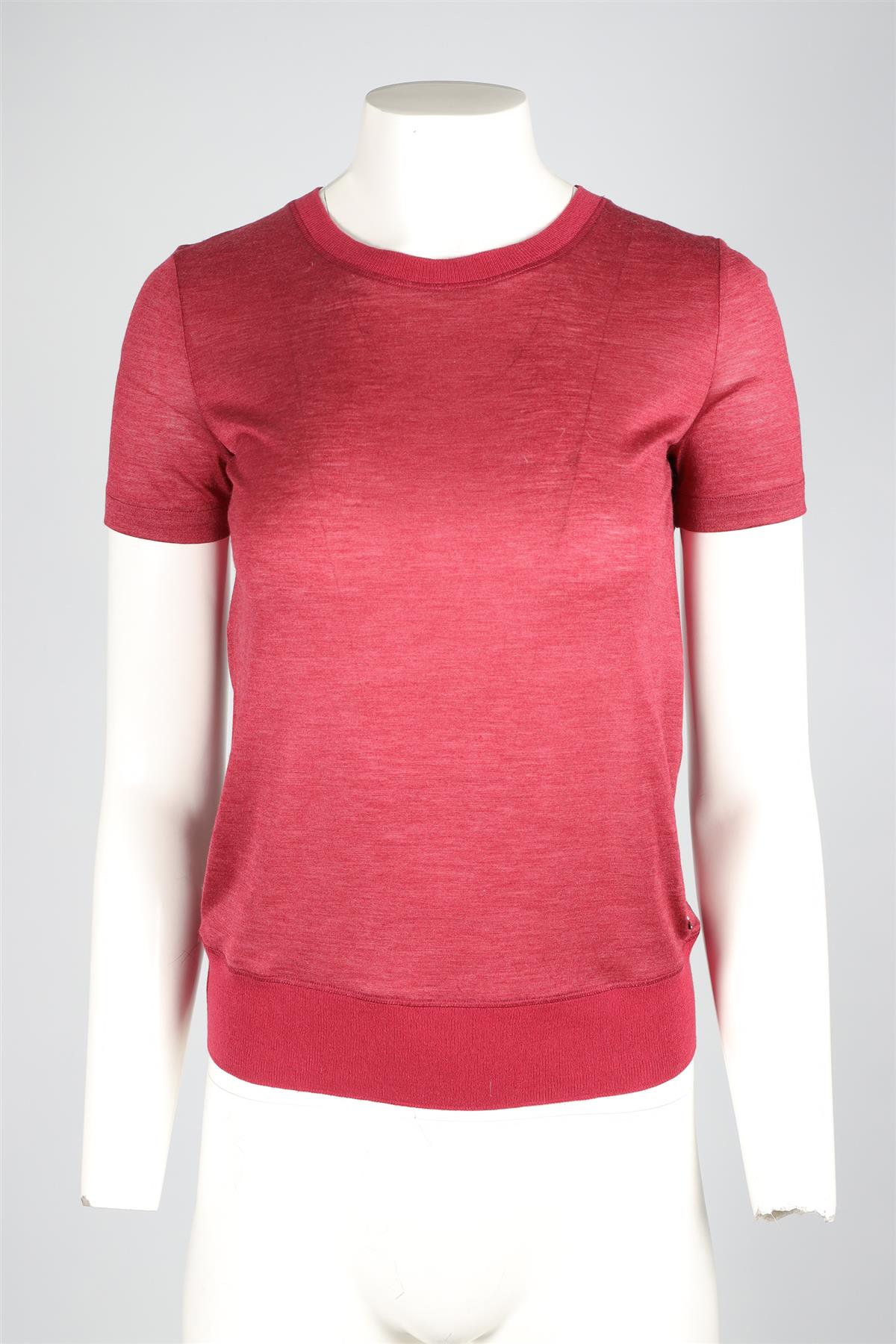 LORO PIANA RED CASHMERE TOP IT 38 UK 6
