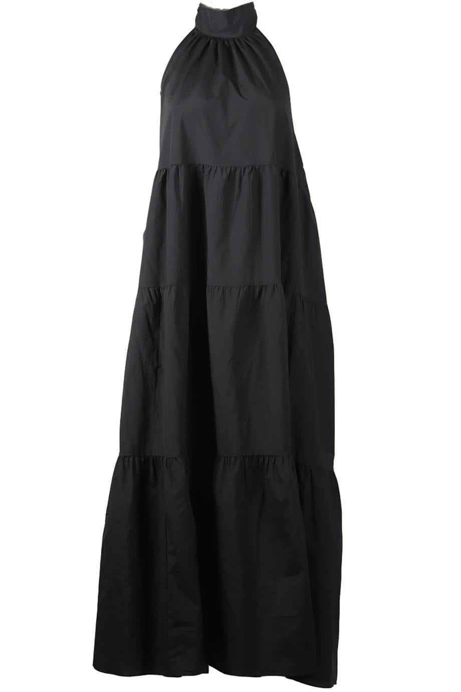 THEORY COTTON BLEND HALTERNECK MAXI DRESS MEDIUM