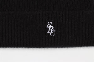 SPORTY & RICH BLACK WOOL BEANIE ONE SIZE