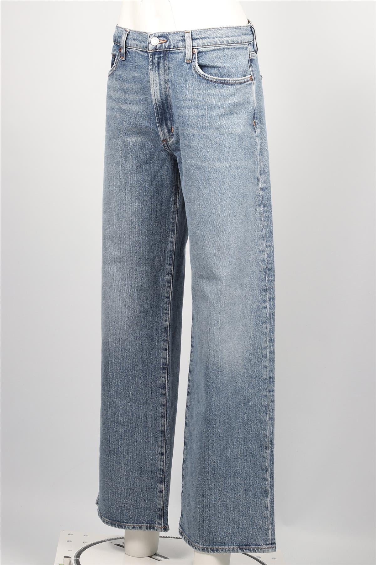 AGOLDE BLUE MID RISE STRAIGHT LEG JEANS W30 UK 12