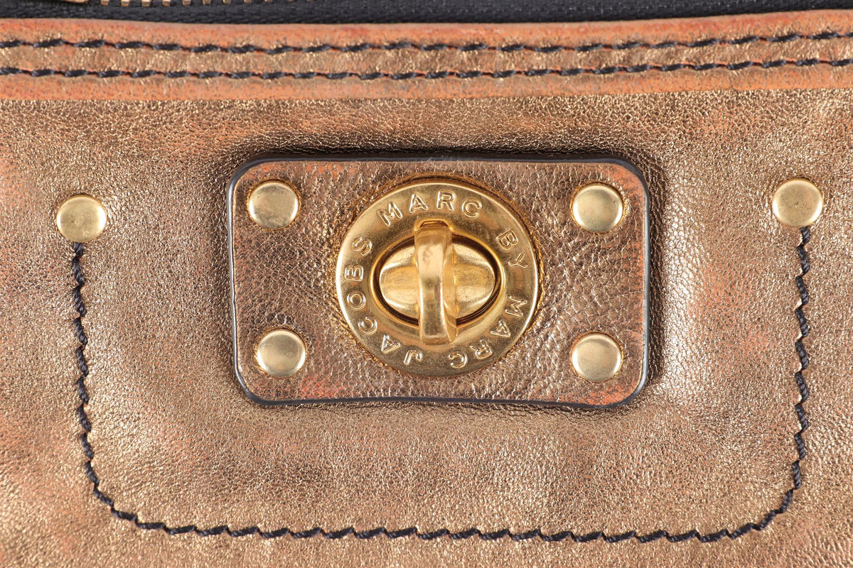 MARC BY MARC JACOBS BRONZE LEATHER COIN PURSE