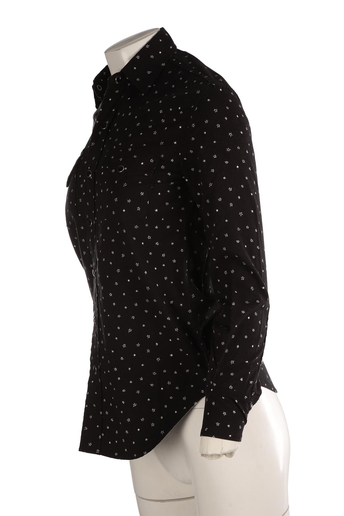 SAINT LAURENT BLACK COTTON SHIRT XSMALL