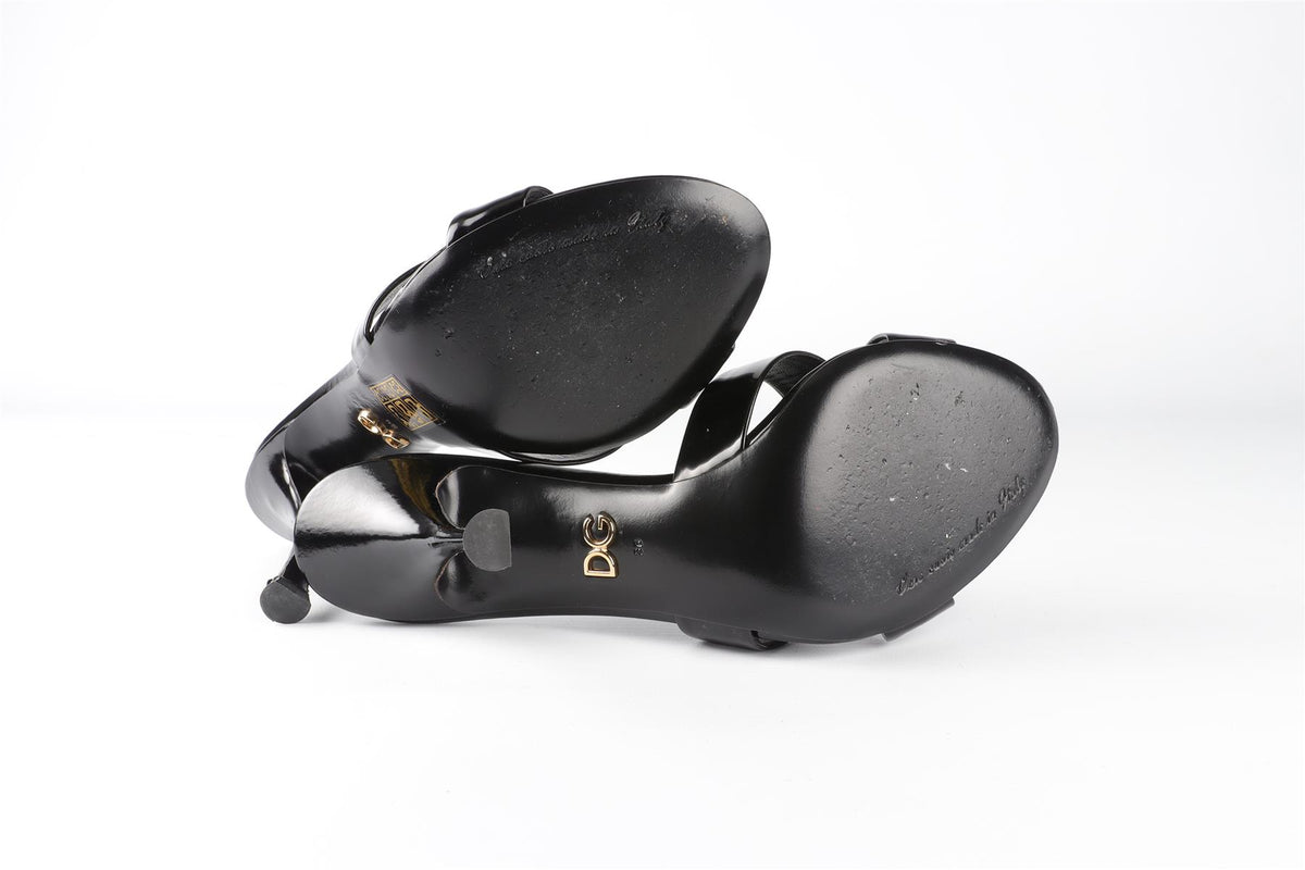 DOLCE & GABBANA BLACK LEATHER MULES EU 36 UK 3 US 6