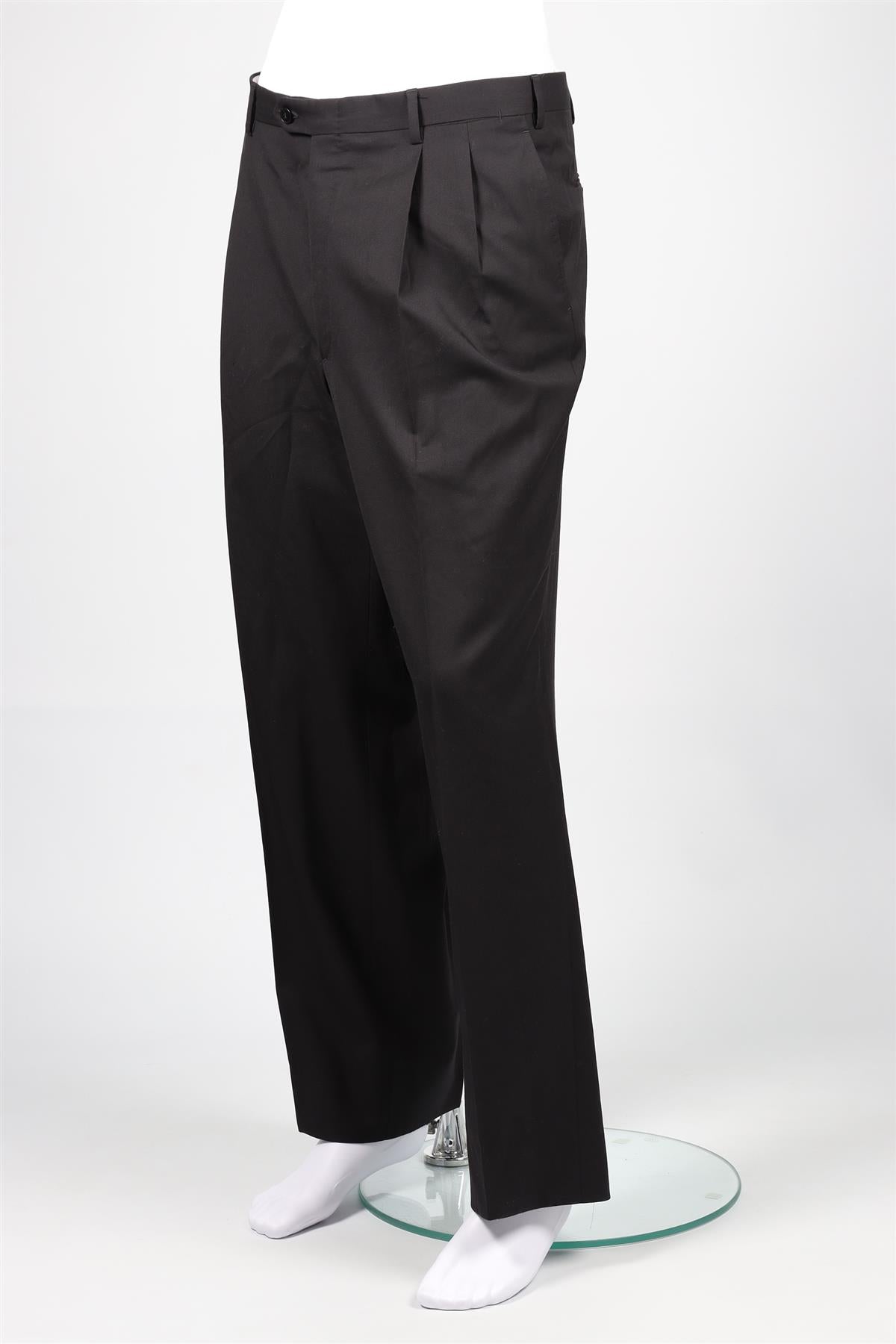 BRIONI BLACK MEN'S WOOL STRAIGHT LEG PANTS W 38