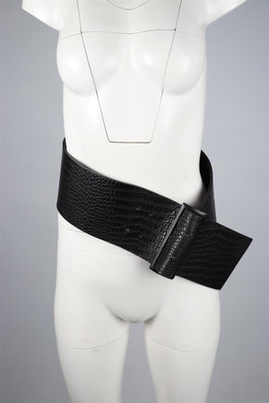 HAIDER ACKERMANN BLACK 2011 LEATHER WAIST BELT SMALL