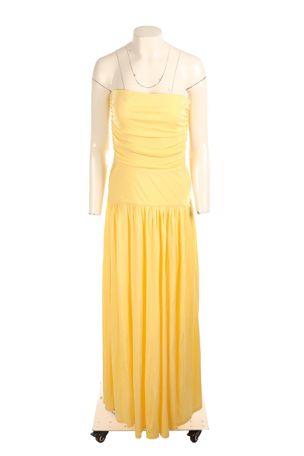 STAUD YELLOW JERSEY MAXI DRESS MEDIUM