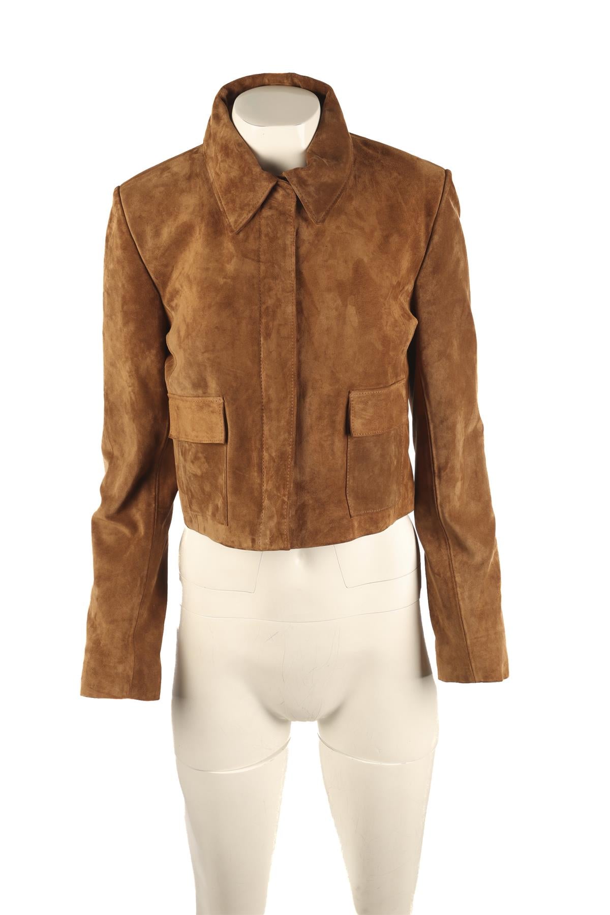 NOUR HAMMOUR BROWN SUEDE JACKET FR 36 UK 8