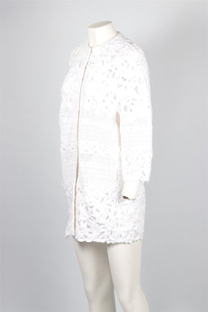 ERMANNO SCERVINO WHITE LACE COAT IT 44 UK 12