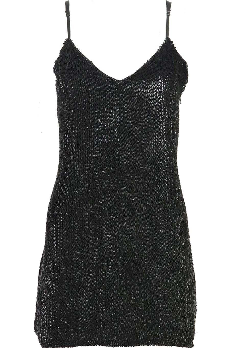 RETROFÊTE CLAIRE SEQUINED CHIFFON MINI DRESS LARGE