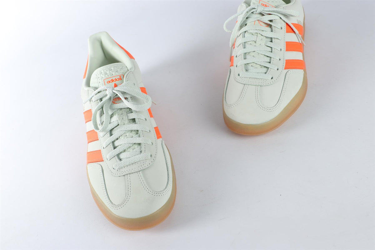 ADIDAS GREEN MEN'S GAZELLE LINEN GREEN SOLAR ORANGE SNEAKERS EU 42 UK 8 US 9.5