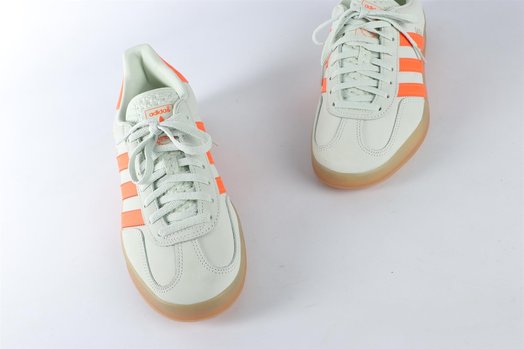 ADIDAS GREEN MEN'S GAZELLE LINEN GREEN SOLAR ORANGE SNEAKERS EU 42 UK 8 US 9.5