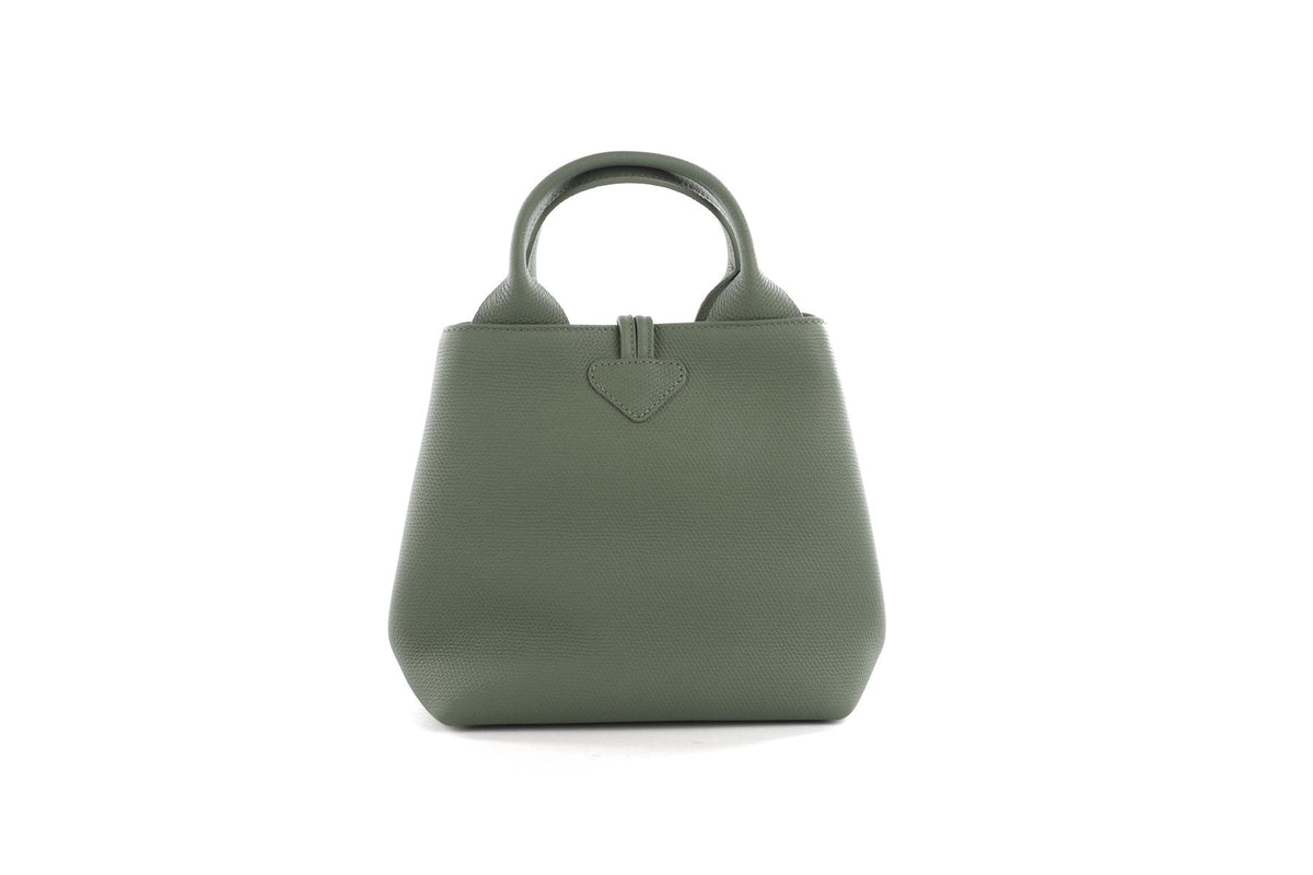 Longchamp Green Le Roseau Small Leather Tote Bag