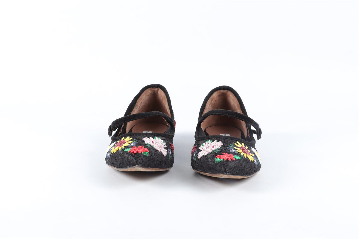 TABITHA SIMMONS BLACK MESH BALLET FLATS EU 38.5 UK 5.5 US 8.5