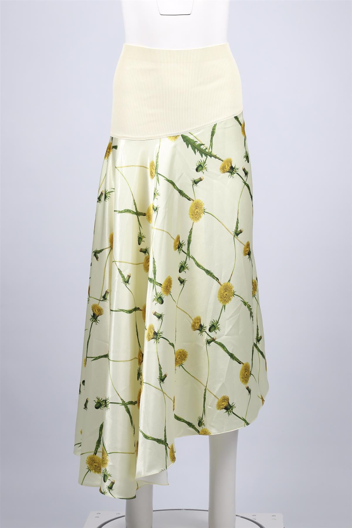 BURBERRY YELLOW SATIN MAXI SKIRT UK 6