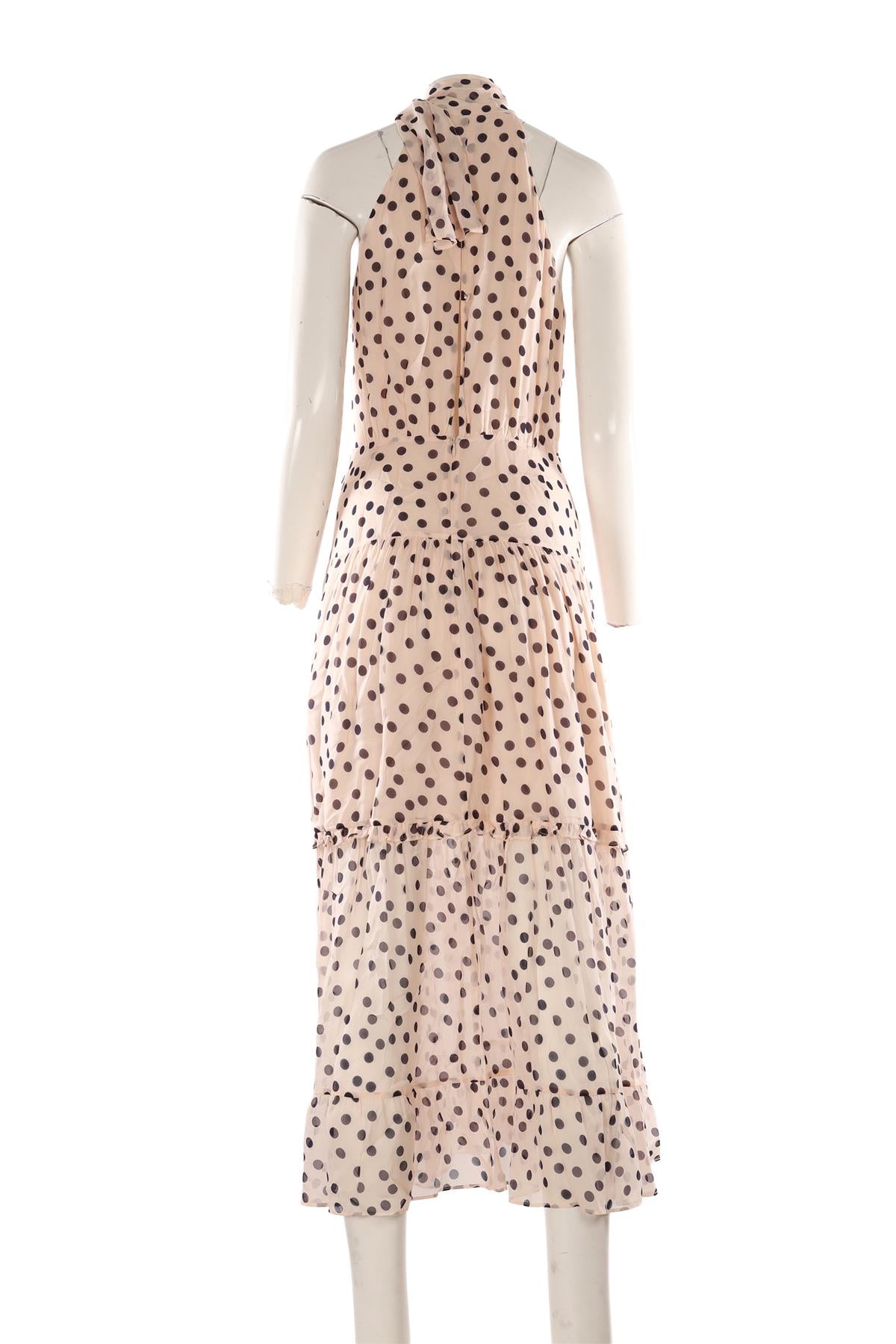 NUDE CREPE MAXI DRESS