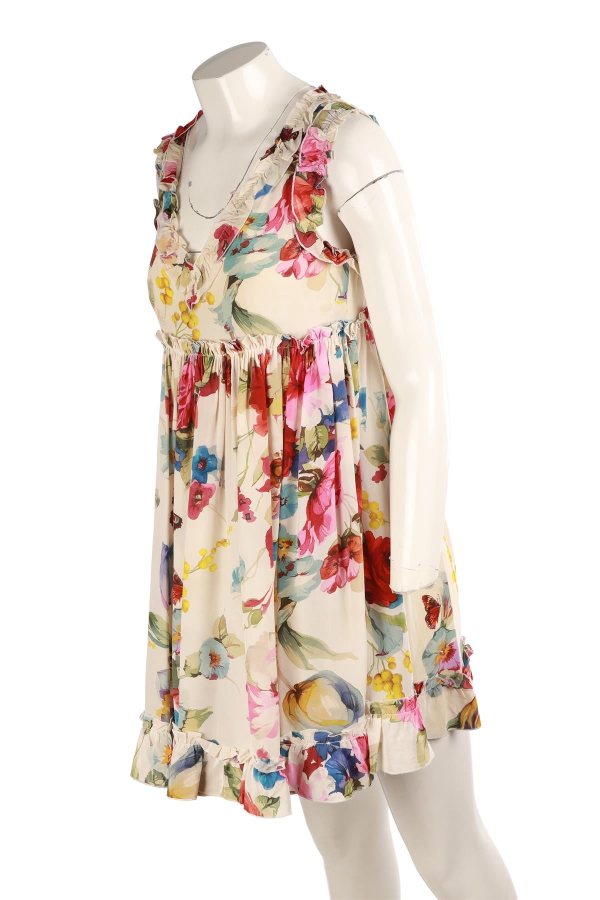 DOLCE & GABBANA MULTI SILK MINI DRESS IT 40 UK 8