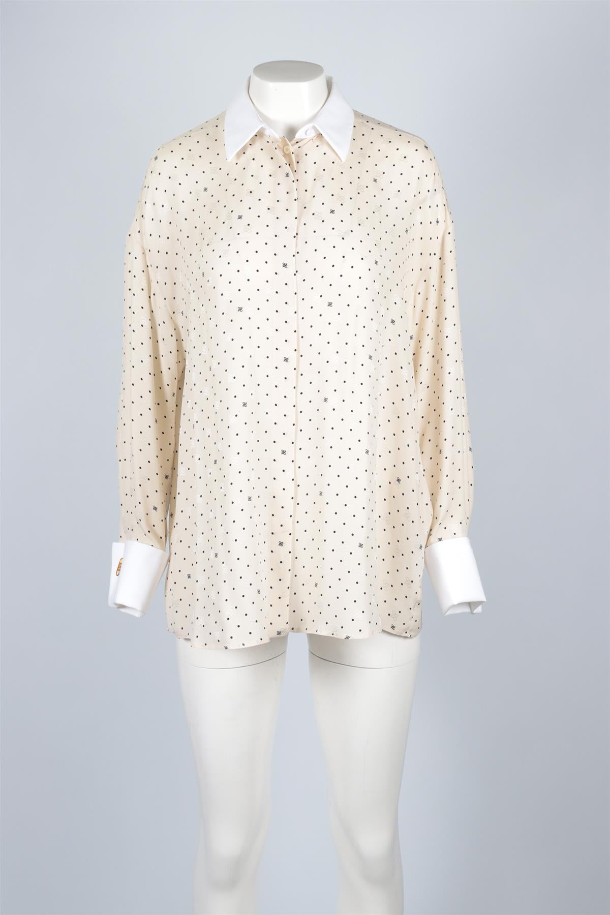 FENDI IVORY FF SILK SHIRT IT 40 UK 8