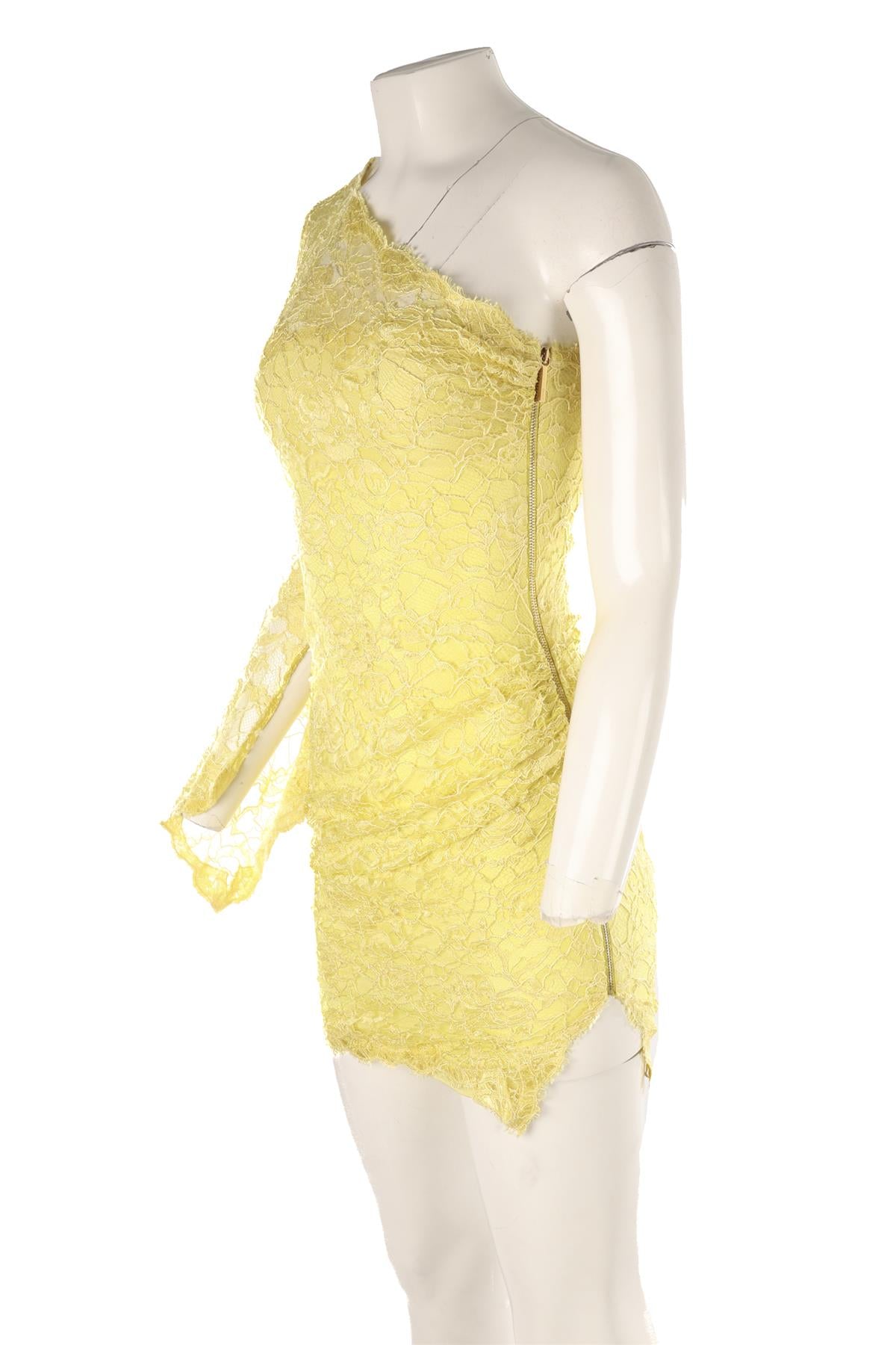 EMILIO PUCCI YELLOW LACE MINI DRESS IT 38 UK 6