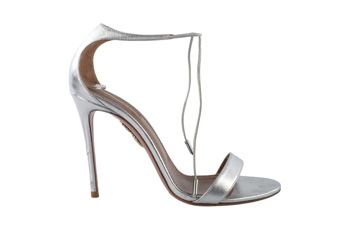 SILVER LEATHER SANDALS