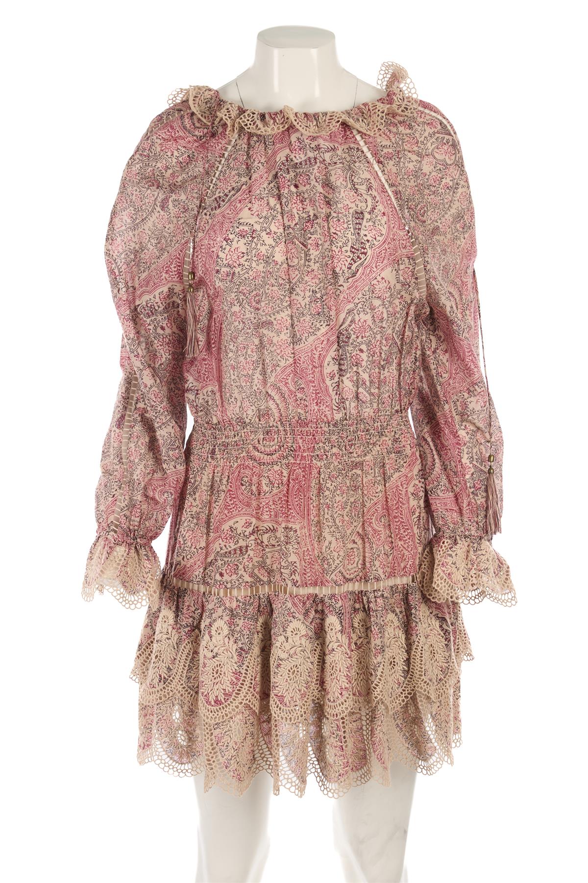 ZIMMERMANN MULTI COTTON MINI DRESS UK 12
